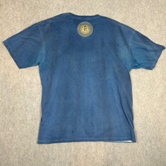 Rawyalty Couture T-Shirt Mens 3X Blue Gold Foil Rhinestone V-Neck Streetwear