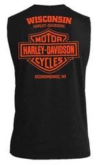 Harley-Davidson Men’s Remains B&S Sleeveless Cotton Muscle Shirt, Black