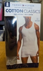 Tommy Hilfiger 2 Pack Cotton Classic A-Shirt Tank- L Black