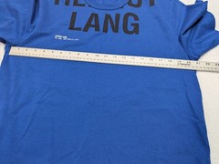 HELMUT LANG Cut Off Logo Shirt Mens Medium Blue Tee T-Shirt