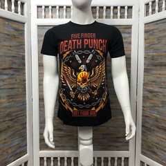Five Finger Death Punch T Shirt Got Your Six Eagle Swords Print Mens Size S