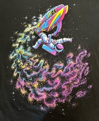 Vibrant Astronaut Men’s Medium Riding the Wave Into the AM NASA Space Surfing