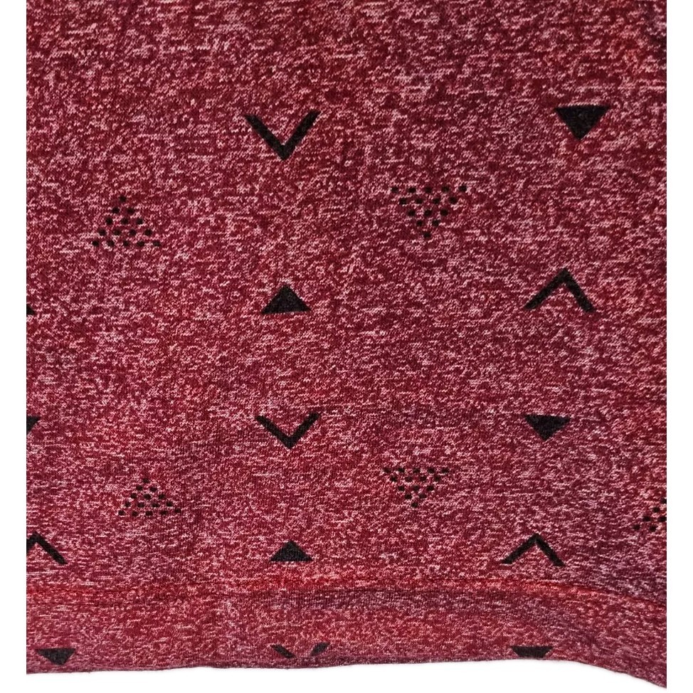 Knicker Bocker Vintage Design Burgandy Black Triangles Mens Shirt SZ L Casual