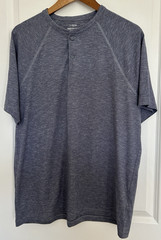 J Crew Mens Performance Henley Shirt Large Gray Lightweight Stretch Casual Tee