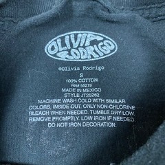 Olivia Rodrigo Sour Tour Shirt Size Adult Small Album Music Tour Black