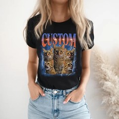Custom Vintage Pet Comfort Tee Personalized Dog Cat Photo Shirt Gift