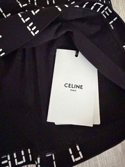 Men L New Celine All Over Digital Print Black Crewneck T Shirt Authentic