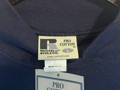 vintage russell athletic pro cotton mock neck shirt mens size large NOS NWT 90s