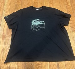 Lacoste T Shirt 4XL XXXXL Regular Fit Black Multi Crocodile Graphic Tee Womens