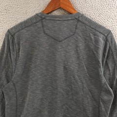Eddie Bauer Button Up Henley Shirt Long Sleeve Mens S Active Fit Knitted Gray