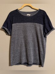 ASOS Color Block Navy Gray Heathered Short Sleeve Tee Men’s L