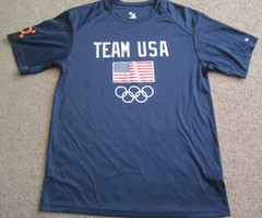 Adult Badger Sport TEAM USA Olympics SS Athletic Shirt Sz M FREE SHIPPING