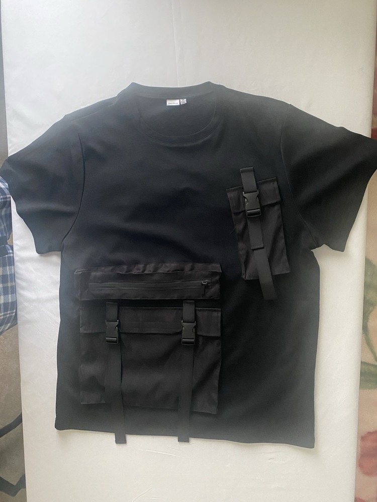 iHeartRaves Festival/Rave Black Utility Crew Neck T-Shirt Men’s M