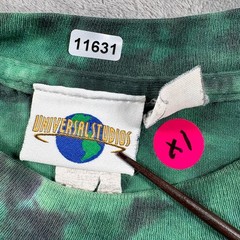 Vintage 90s Hulk Universal Studios Hollywood T-Shirt Men XL Green Tie Dye Marvel