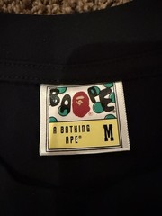 A Bathing Ape BAPE Black Ape Head Logo Graphic Crew Neck Tee Shirt M