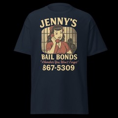 Jenny’s Bail Bonds 867-5309 Vintage Graphic Tee 5xl, 4xl, 3xl, 2xl, XL, L, M, S