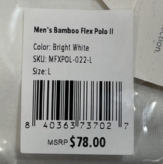 Free Fly Men’s Bamboo Flex Polo || T Shirt (MFXPOL-022-L) Size Large Color White