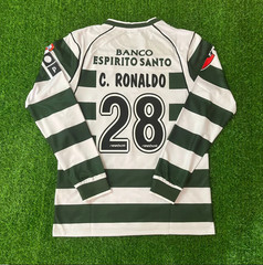 C.Ronaldo #28 Sporting CP Home Jersey 2001/03 Long Sleeve Men’s jerseys All size
