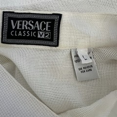 Vintage Versace Classic V2 Mandarin Henley Collar Shirt Miami Vice SZ L