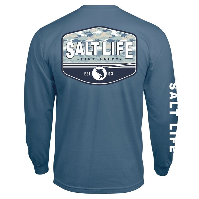 2XL Salt Life Coastal Blue Aquatic Journey Fade T-Shirt 52″ FLAW