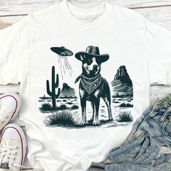 Vintage Australian Cattle Dog UFO T-shirt