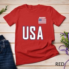 USA Flag Hockey Cool Pocket Equipment Top Gift Unisex T-shirt