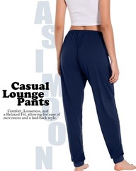 Womens Sweatpants Pockets Loose Lightweight Stretch Yoga Lounge Jogging Pants