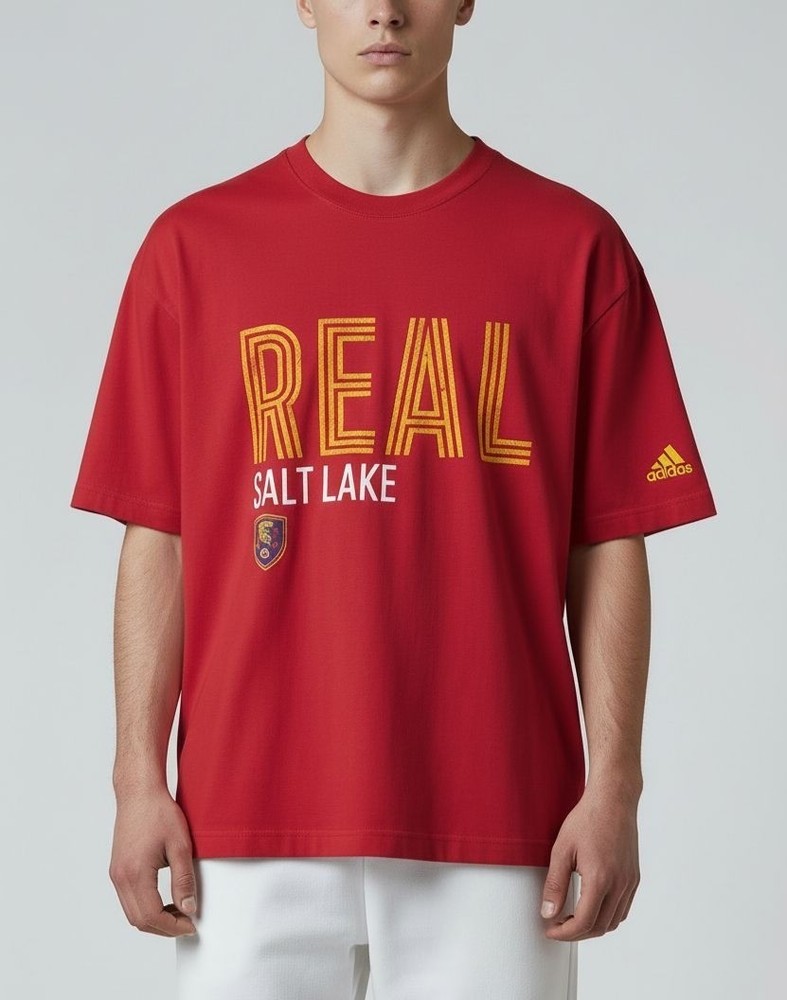 Adidas Real Salt Lake Red T-Shirt XL Short Sleeve Graphic Tee Soccer Fan Apparel