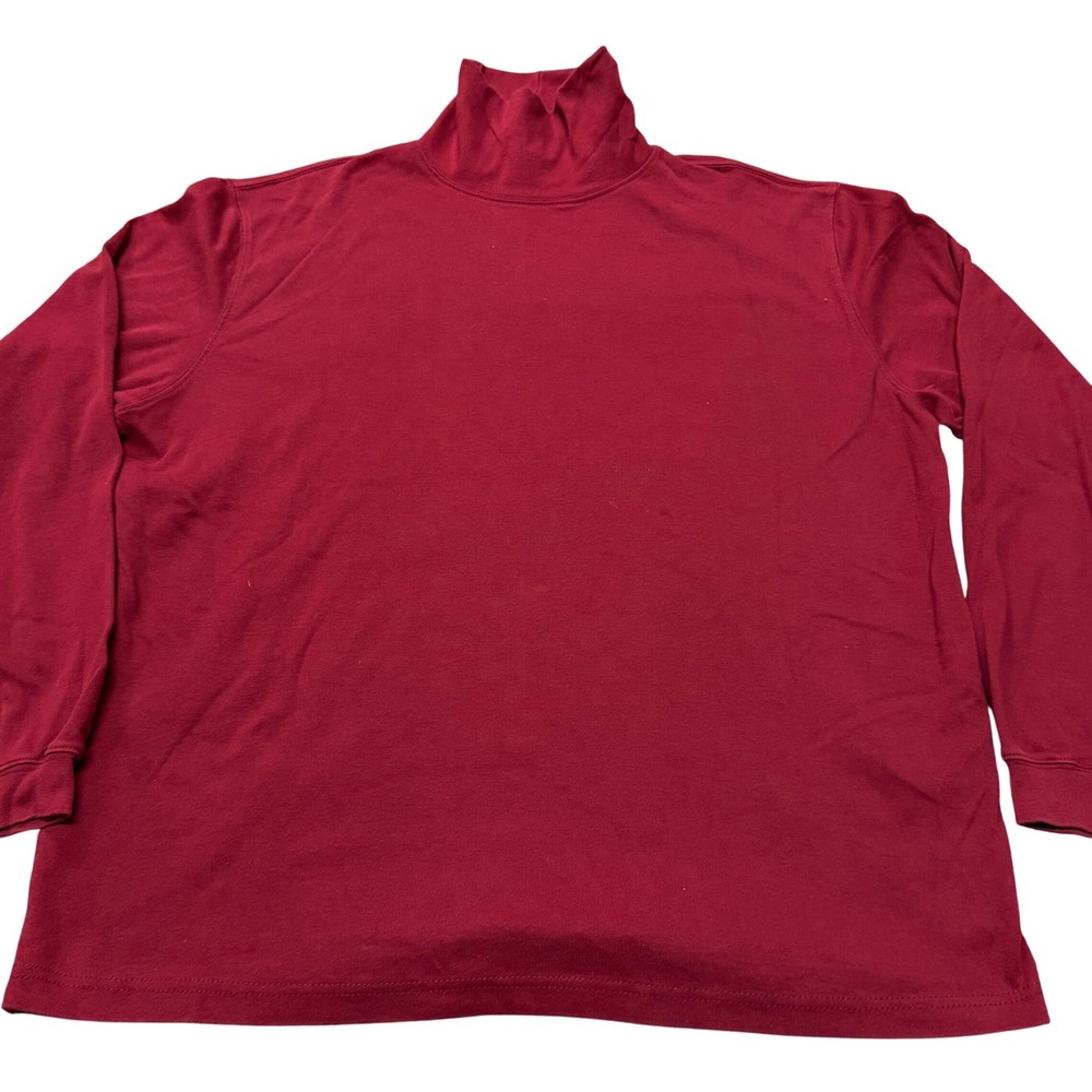 Field Gear Burgundy Red Turtleneck Men’s Large 100% Cotton Long Sleeve