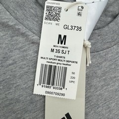 Adidas 3 Stripes T Shirt Mens Medium Gray Heather Logo Athletic Tee NWT