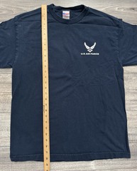 Vintage U.S. Air Force Shirt Mens Large Blue USA Murina Short Sleeve Military