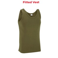 Army Vest Military Combat US Singlet Sleeveless Fancy Dress Tank Top Olive Green