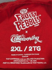 Cakeworthy Fruity Pebbles Shirt Mens XXL Red Long Sleeve Flintstones Graphic Tee