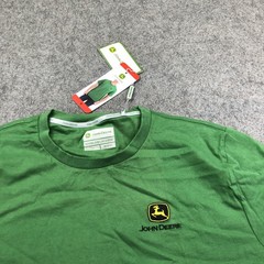 John Deere Shirt Mens Medium Green Tractor Graphic Tee Tagless Cotton Farm