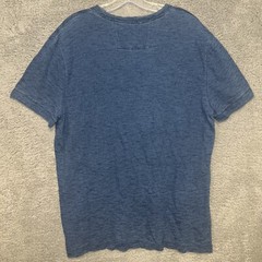 Banana Republic T Shirt Men’s Sz L Heather Blue Pocket Short Sleeve V Neck Tee