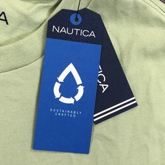 Nautica Shirt Mens Medium Green O-NS Yacht Club Graphic Tee Tagless Nautical