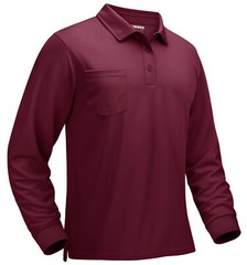 Mens Golf Polo Shirts Long Sleeve Athletic Quick Dry T-Shirts Casual Pocket Tops