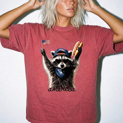 Feral & Free Racoon Comfort Shirt, 4th of July Shirt, USA Independence Day Shirt