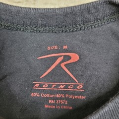 Rothco Long Sleeve T Shirt Mens M Black American Flag Crew Neck
