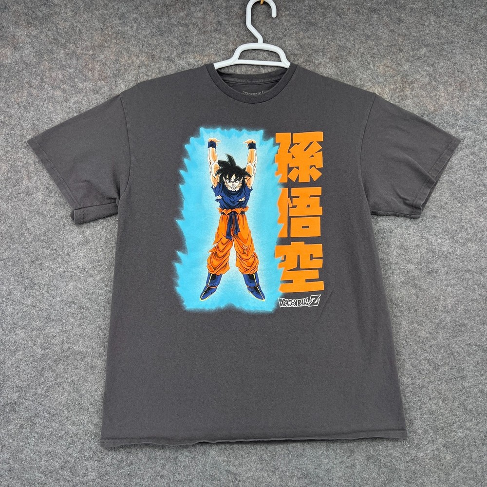 Dragon Ball Z Shirt Mens Large Gray Short Sleeve Crew Neck 100% Cotton Graphic