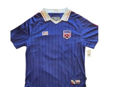 NWT Brooklyn Cloth USA Soccer Jersey Men’s L, Retro Pinstripe Collar Shirt