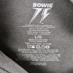 David Bowie 1972 World Tour Graphic T-Shirt Mens Large Black Ziggy Stardust Rock