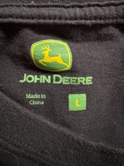 John Deere Power To The Farmer Black Graphic T-Shirt Large
