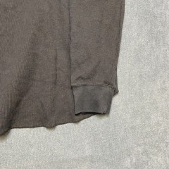 Uniqlo Shirt Mens XL Black Cotton Waffle-Knit Long Sleeve Henley Neck Casual
