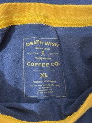 Death Wish Coffee Co. T-Shirt “We Can Brew It!” Men’s XL Blue Yellow