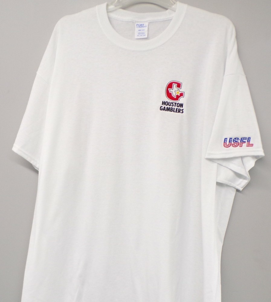 Houston Gamblers USFL Football Embroidered T-Shirt S-6XL, LT-4XLT Roughnecks
