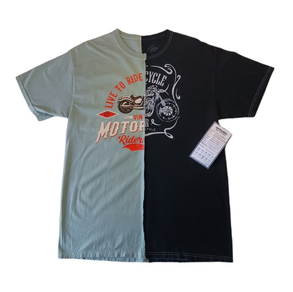 Trust The Universe Motorcycle Mens T Shirt Size M Black-“Live to Ride” Split Tee