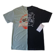 Trust The Universe Motorcycle Mens T Shirt Size M Black-“Live to Ride” Split Tee