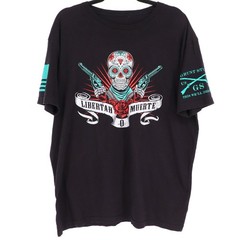 Grunt Style Men’s “Libertad O Muerte” Skull Graphic T-Shirt Black Size XL