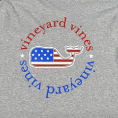 Vineyard Vines Whale Mens Grey Shirt 1XB Patriotic USA Pocket Red White Blue